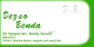 dezso benda business card